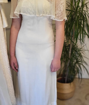 70s boho vintage wedding dress<BR>Size 8