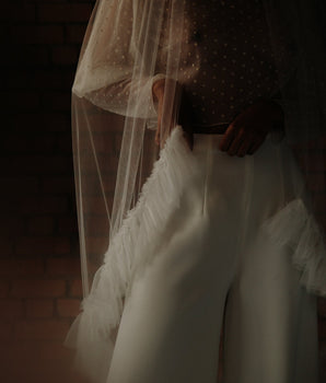 Lola ruffle veil by Blue Meadow