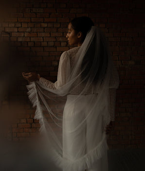 Lola ruffle veil by Blue Meadow